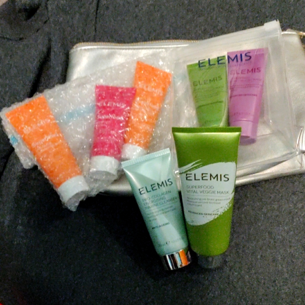 Elemis skincare bundle with cosmetic bag